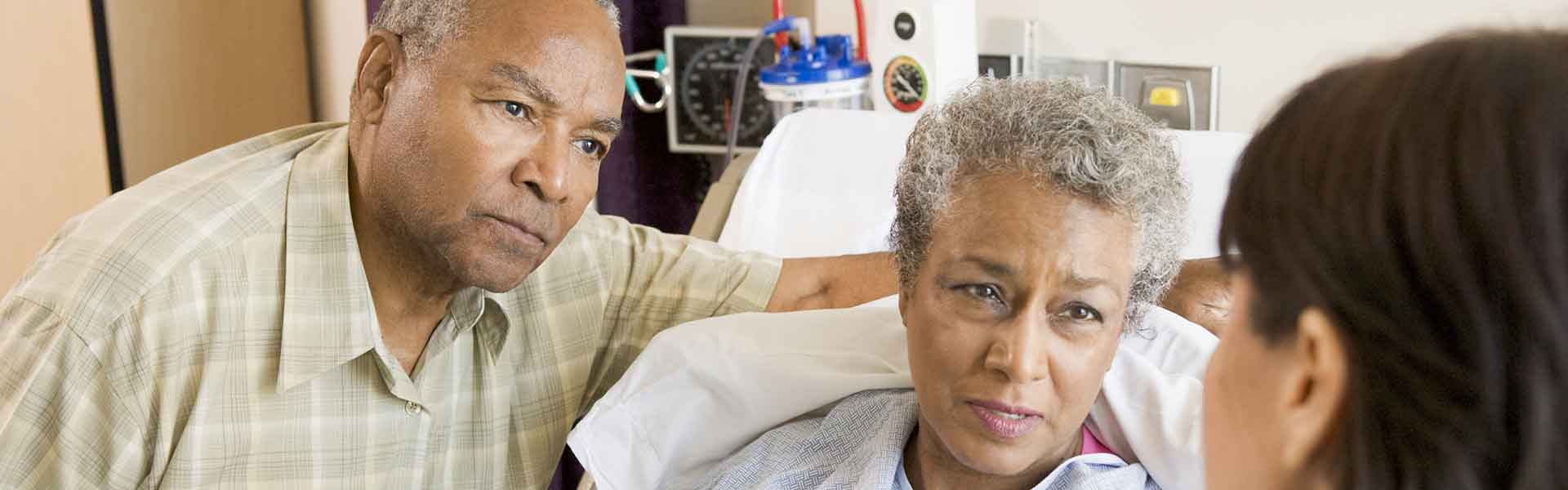 adult patient in hospital ward